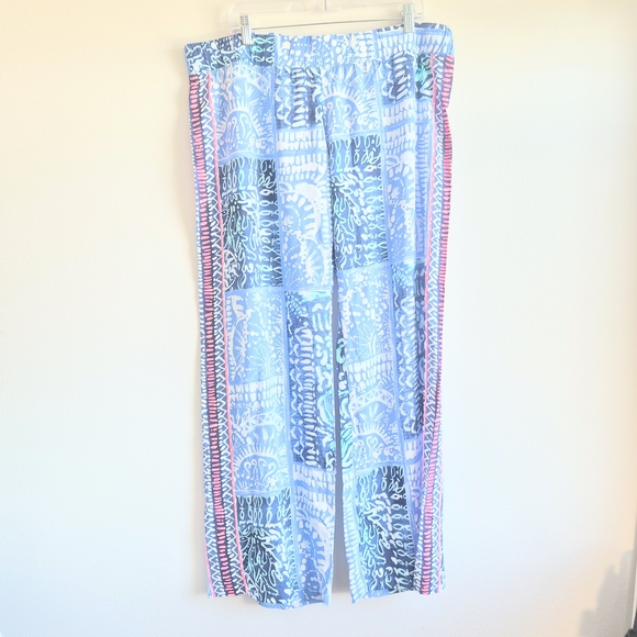 Lilly Pulitzer Pants - Lilly Pulitzer Bal Harbour Palazzo Pant Deep Indigo Leied Back Batik Size XL